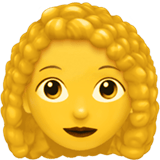 Apple design of the woman: curly hair emoji verson:ios 16.4