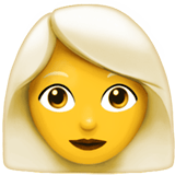 Apple design of the woman: white hair emoji verson:ios 16.4