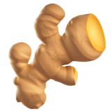 Apple design of the ginger root emoji verson:ios 16.4