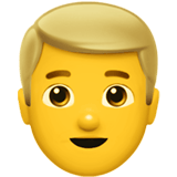 Apple design of the man: blond hair emoji verson:ios 16.4