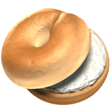 Apple design of the bagel emoji verson:ios 16.4
