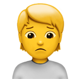 Apple design of the person frowning emoji verson:ios 16.4