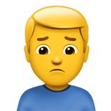 Apple design of the man frowning emoji verson:ios 16.4