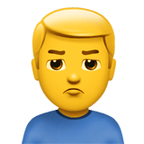 Apple design of the man pouting emoji verson:ios 16.4