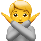 Apple design of the person gesturing NO emoji verson:ios 16.4