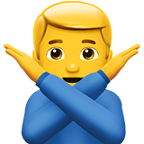 Apple design of the man gesturing NO emoji verson:ios 16.4