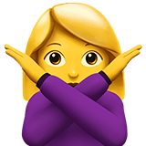Apple design of the woman gesturing NO emoji verson:ios 16.4