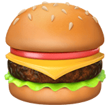 Apple design of the hamburger emoji verson:ios 16.4