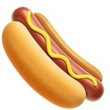 Apple design of the hot dog emoji verson:ios 16.4
