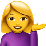 Apple design of the woman tipping hand emoji verson:ios 16.4