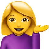 Apple Apple design of the woman tipping hand emoji verson:ios 16.4