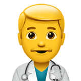 Apple design of the man health worker emoji verson:ios 16.4