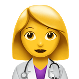 Apple design of the woman health worker emoji verson:ios 16.4