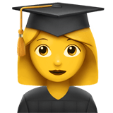 Apple design of the woman student emoji verson:ios 16.4