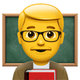Apple design of the man teacher emoji verson:ios 16.4