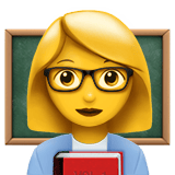 Apple design of the woman teacher emoji verson:ios 16.4