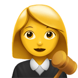 Apple design of the woman judge emoji verson:ios 16.4