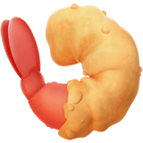 Apple design of the fried shrimp emoji verson:ios 16.4