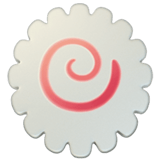 Apple design of the fish cake with swirl emoji verson:ios 16.4