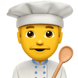 Apple design of the man cook emoji verson:ios 16.4