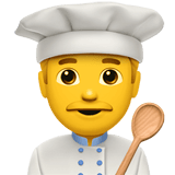 Apple design of the man cook emoji verson:ios 16.4