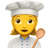 Apple design of the woman cook emoji verson:ios 16.4