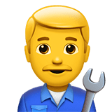 Apple design of the man mechanic emoji verson:ios 16.4