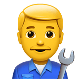 Apple design of the man mechanic emoji verson:ios 16.4