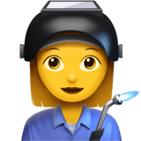 Apple design of the woman factory worker emoji verson:ios 16.4