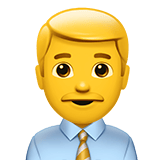 Apple design of the man office worker emoji verson:ios 16.4
