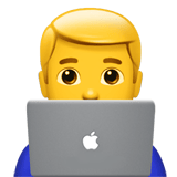 Apple design of the man technologist emoji verson:ios 16.4