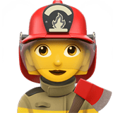 Apple design of the woman firefighter emoji verson:ios 16.4