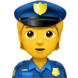 Apple design of the police officer emoji verson:ios 16.4