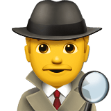 Apple design of the man detective emoji verson:ios 16.4