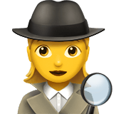 Apple design of the woman detective emoji verson:ios 16.4