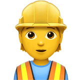 Apple design of the construction worker emoji verson:ios 16.4