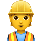 Apple Apple design of the construction worker emoji verson:ios 16.4