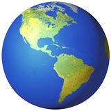 Apple design of the globe showing Americas emoji verson:ios 16.4