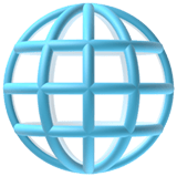 Apple design of the globe with meridians emoji verson:ios 16.4