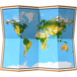 Apple design of the world map emoji verson:ios 16.4
