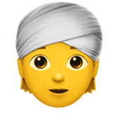 Apple design of the person wearing turban emoji verson:ios 16.4