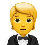 Apple design of the person in tuxedo emoji verson:ios 16.4