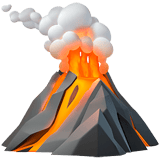 Apple design of the volcano emoji verson:ios 16.4