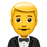 Apple design of the man in tuxedo emoji verson:ios 16.4