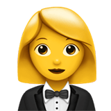 Apple design of the woman in tuxedo emoji verson:ios 16.4