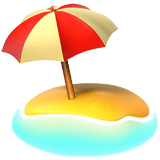 Apple design of the beach with umbrella emoji verson:ios 16.4