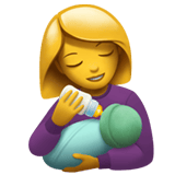 Apple design of the woman feeding baby emoji verson:ios 16.4