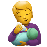 Apple design of the person feeding baby emoji verson:ios 16.4