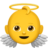 Apple design of the baby angel emoji verson:ios 16.4