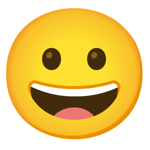 Google design of the grinning face emoji verson:Noto Color Emoji 15.0